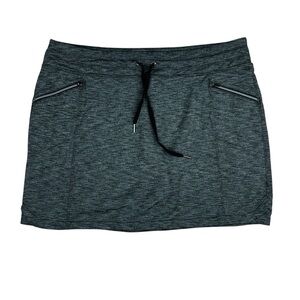 Athleta Skort Women's‎ XL Metro Heather Gray Front Zip Pockets Skirt Activewear